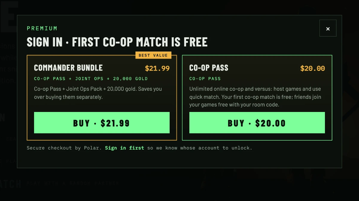 The Co-op Pass offer: co-op pass needed to host.